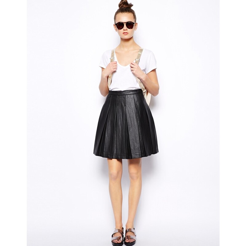 French Connection Roller Ball Skirt in Pleated PU