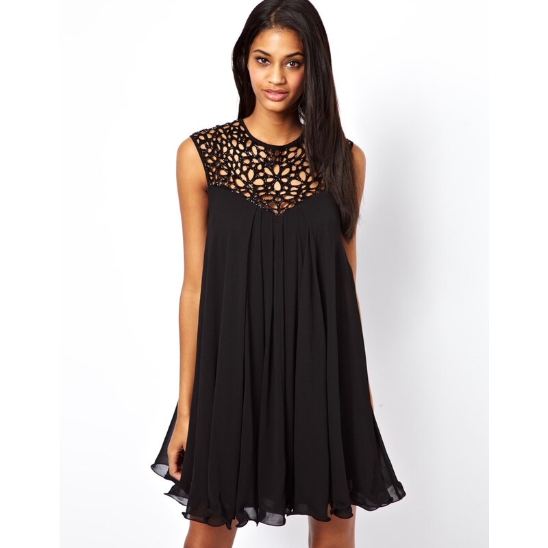Lipsy VIP Trapeze Swing Dress with Cage Neck