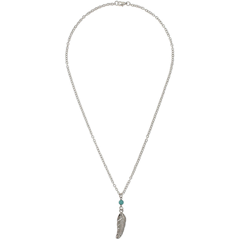 Topman Mens Feather And Stone Necklace