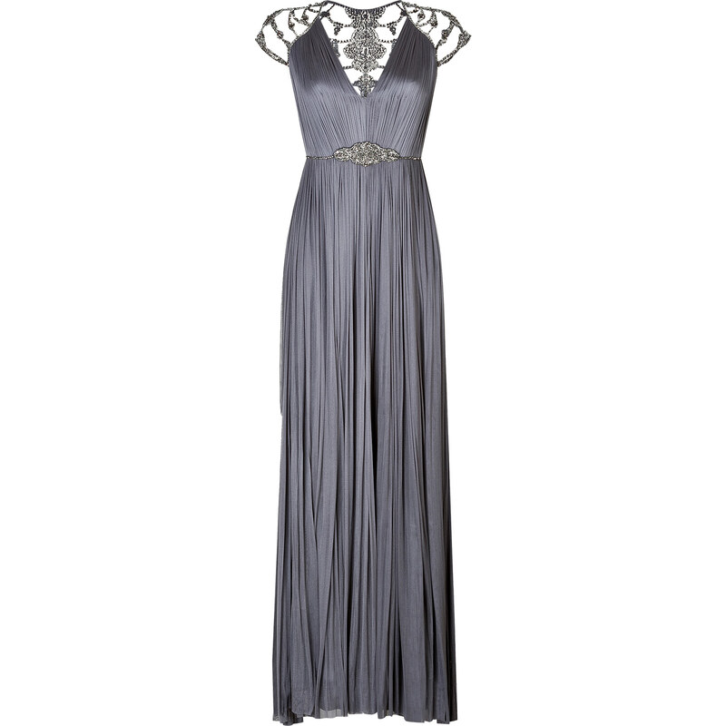 Catherine Deane Draped Silk Embellished Gown