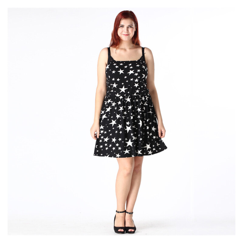 Lesara Off-Shoulder-Kleid mit Sternen-Muster - XL