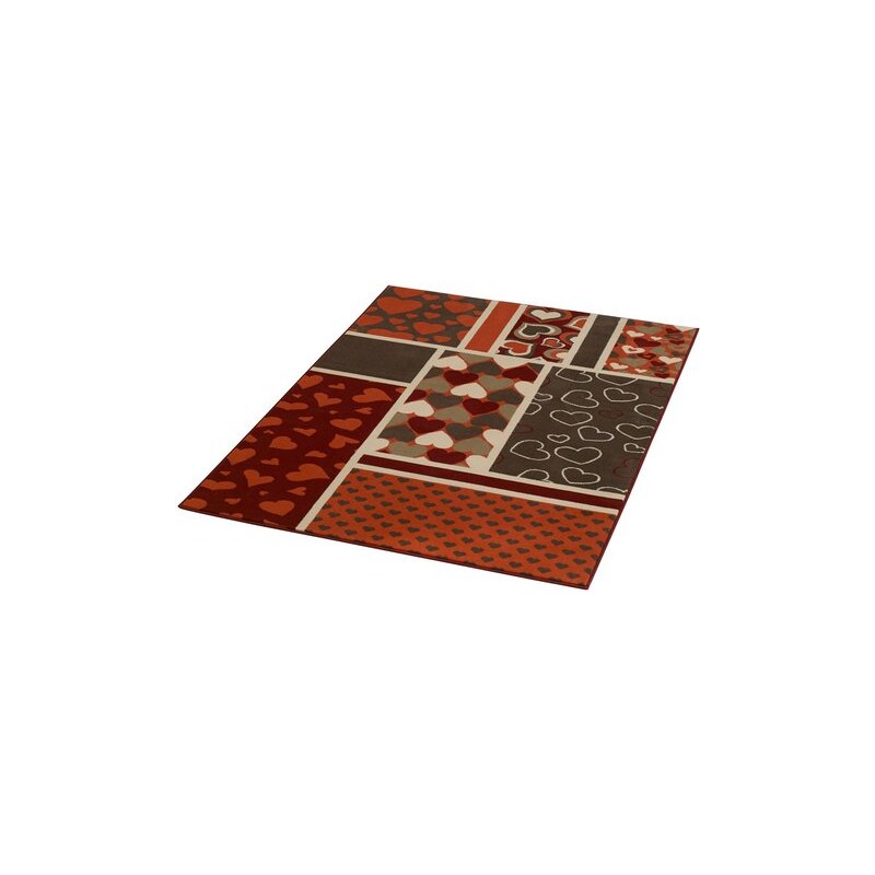 Teppich Herzen gewebt HANSE HOME rot 3 (B/L: 140x200 cm)