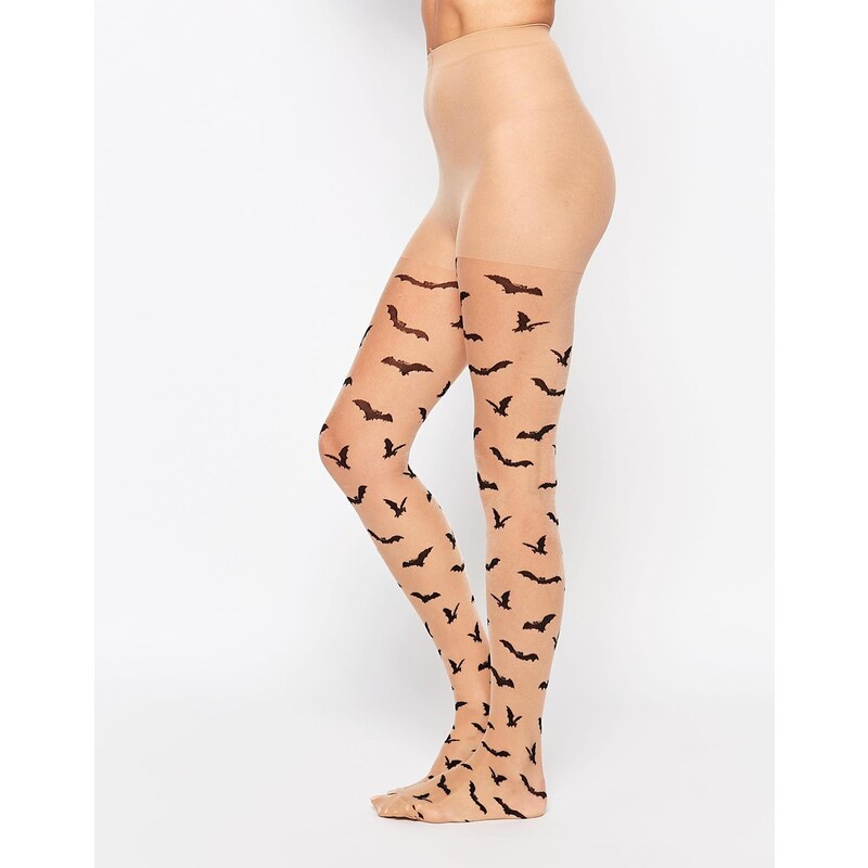 ASOS - Transparente Halloween-Socken mit Fledermausdesign - Nude
