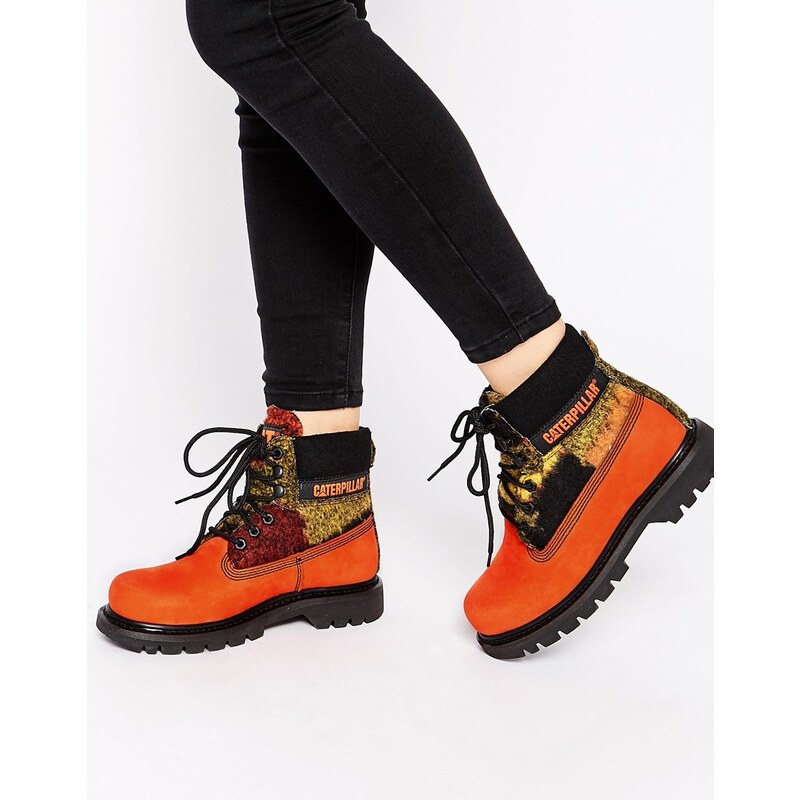 Cat Footwear - Colorado - Ankle-Boots in Orange aus Leder und Wollmischung - Rotorange