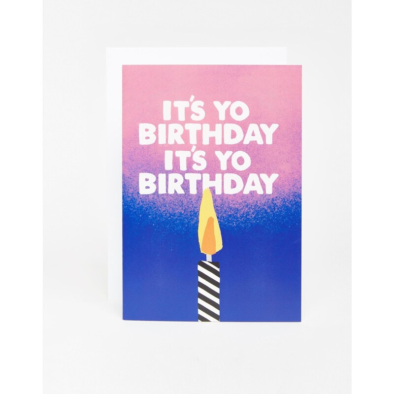 Jolly Awesome - Yo Birthday - Karte - Mehrfarbig