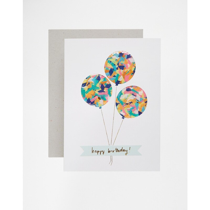 Meri Meri - Confetti Balloon - Geburtstagskarte - Mehrfarbig