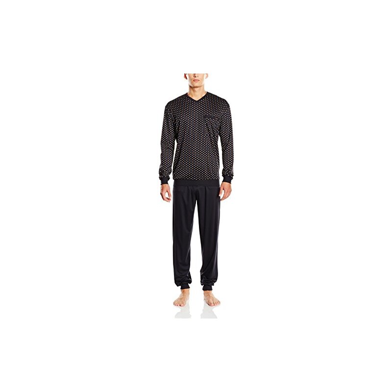 Calida Herren Zweiteiliger Schlafanzug Pyjama Bündchen - Moonlit