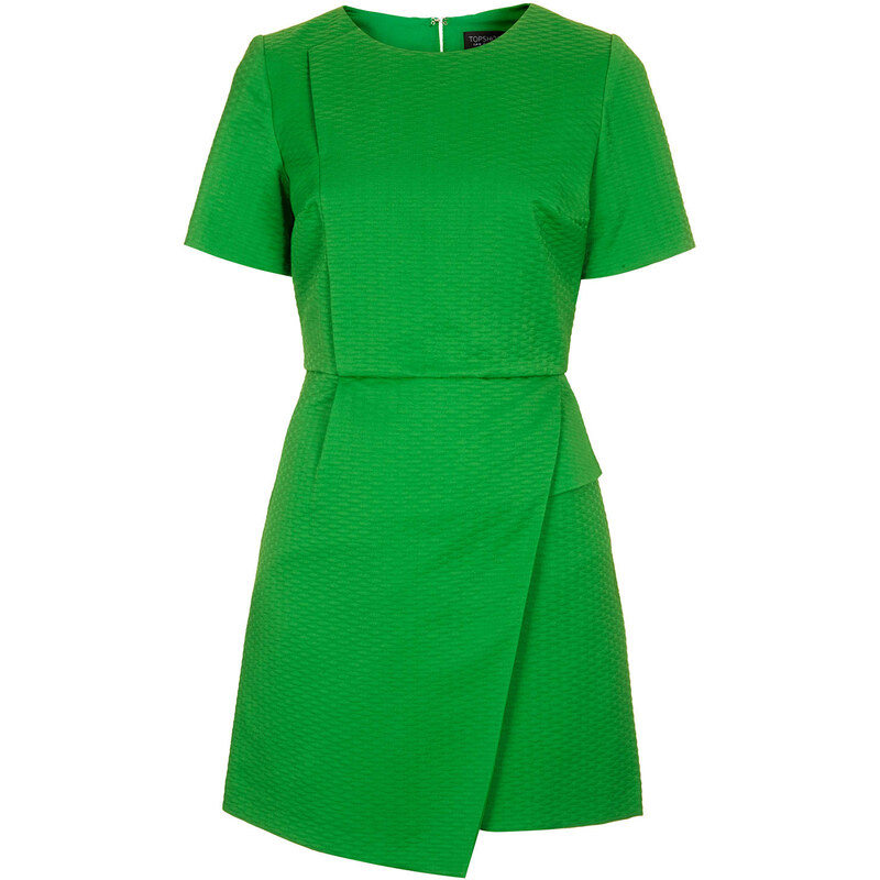 Topshop Strukturiertes Premium Wickelkleid - Smaragd