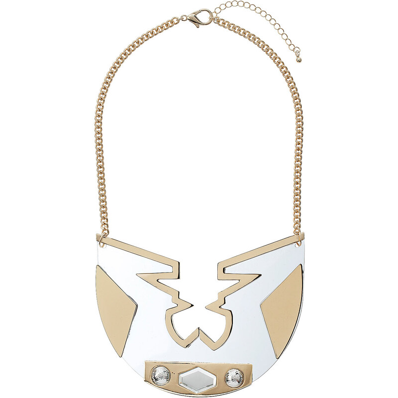 Topshop Halskette mit Scheibenanhänger aus Acryl - Gold