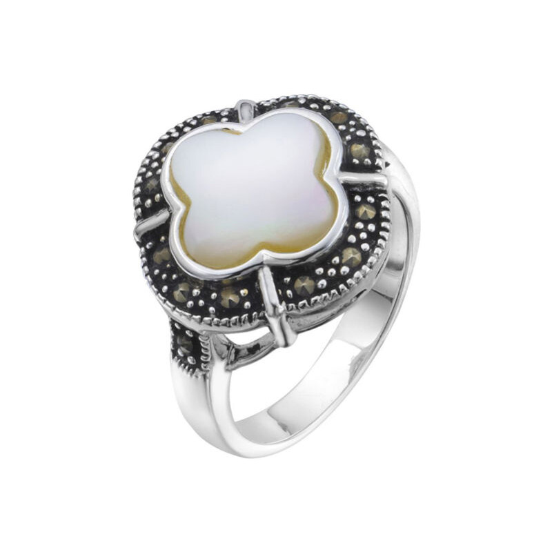Giani Silver Plated Mother of Pearl Ring