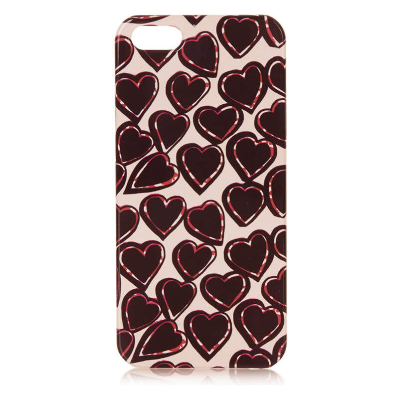 Topshop iPhone 5-Schutzhülle mit Herzchendruck - Rot
