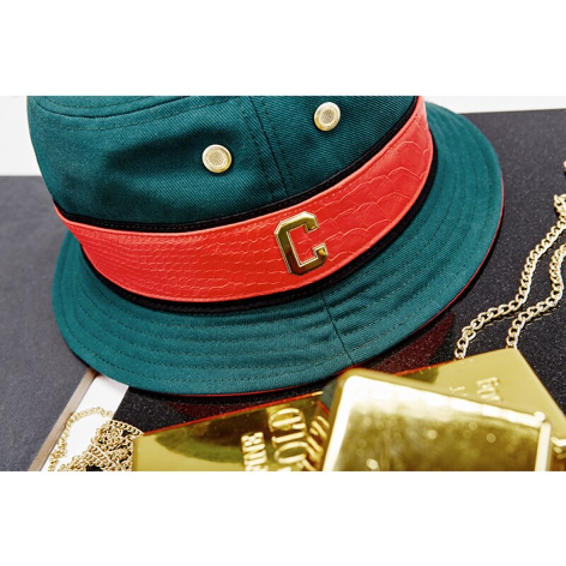 Cayler & Sons Luigi Bucket Hat Forrest Green Red Gold