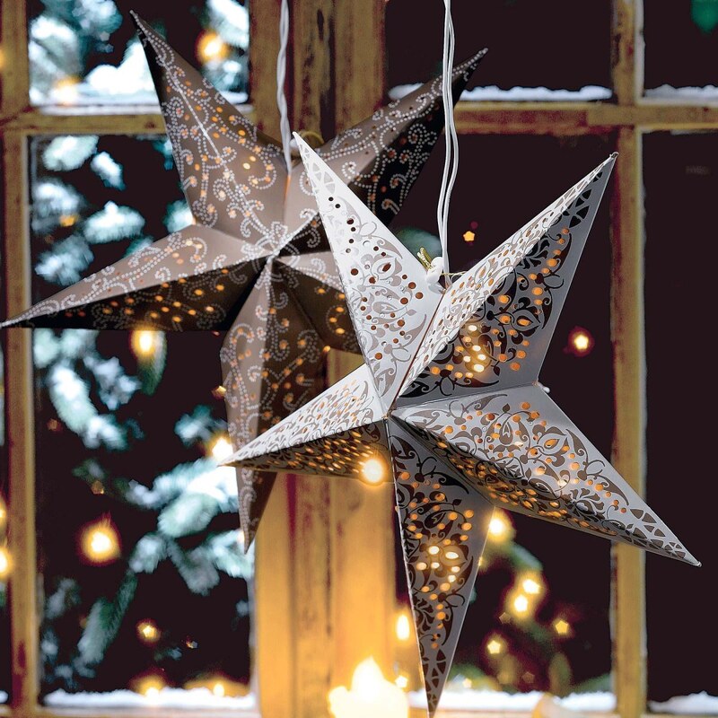 beleuchteter Stern Ornament, grau