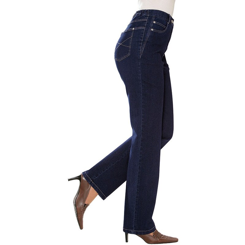 Classic Basics Jeans mit seitlichen Einsätzen
