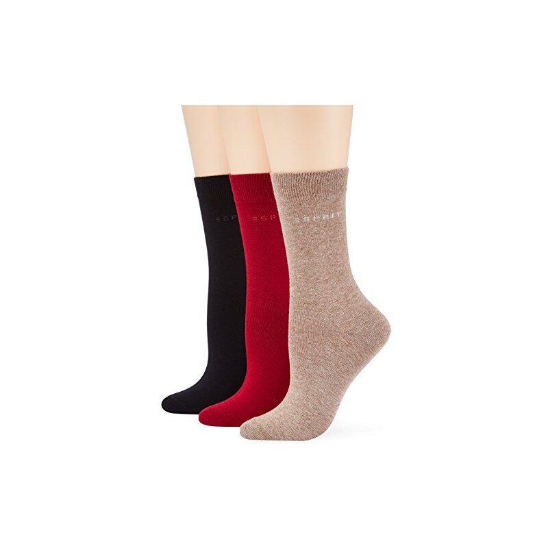 ESPRIT Damen Socken Uni-Mix, 3er Pack