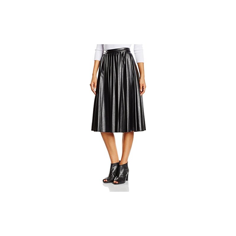 United Colors of Benetton Damen, Plissee, Rock, Pleated Leather Skirt