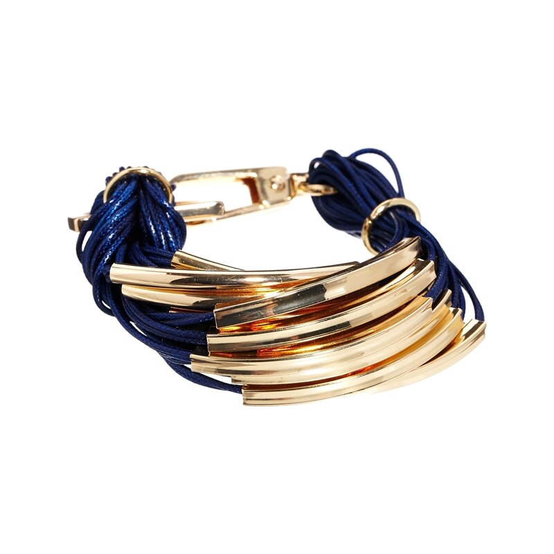 Ashiana Blue Multi Chain Gold Bracelet
