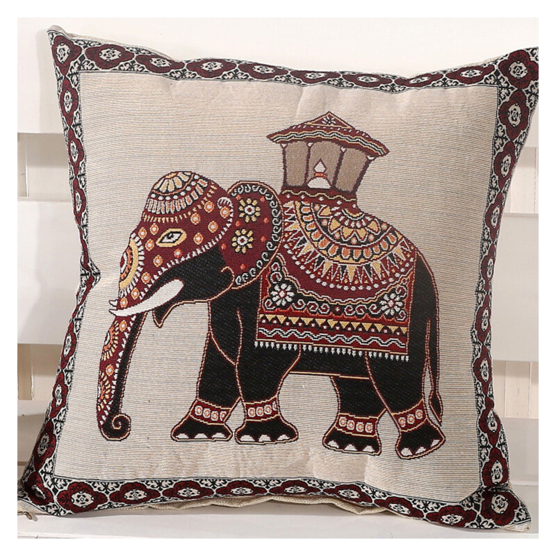 Lesara Kissenhülle mit orientalischem Elefanten-Motiv 45x45