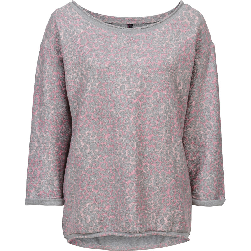 RAINBOW Sweatshirt 3/4 Arm in grau (Rundhals) für Damen von bonprix