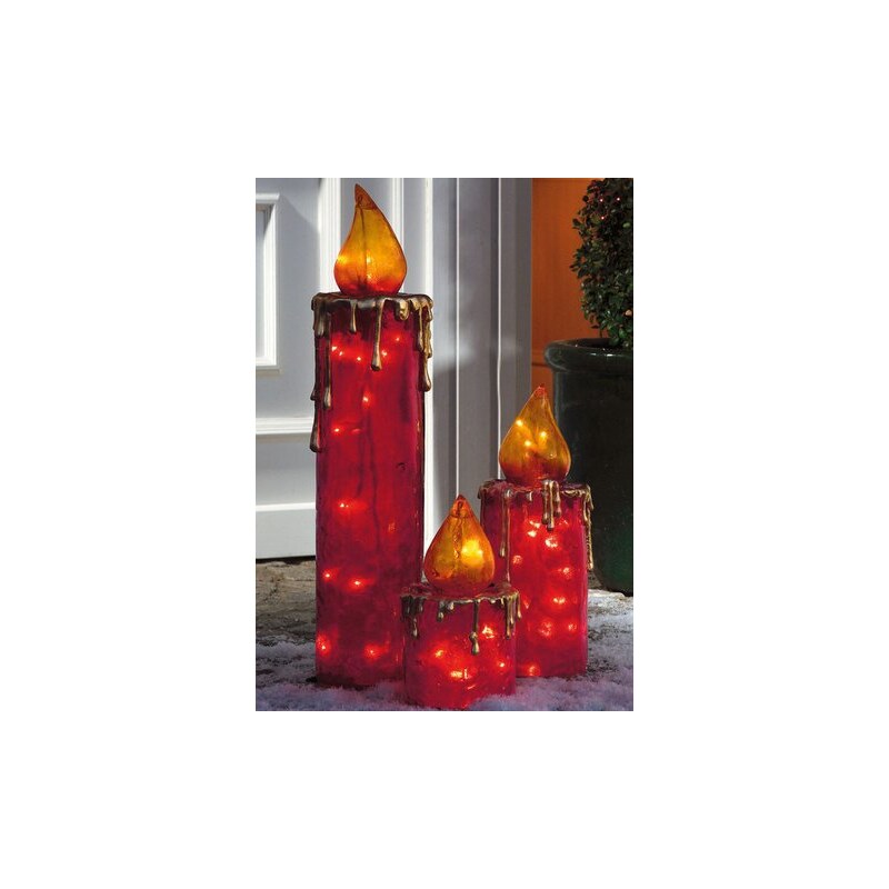 Mailord Collection Außenleuchten-Set Maxi-Kerzen (3tlg.) MAILORD rot