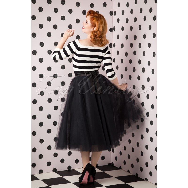 TopVintage Boutique Collection 50s Jocelyn Fairytale Skirt in Black