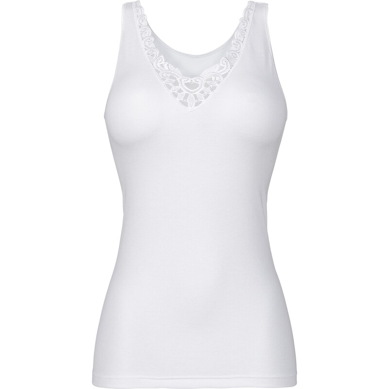 Naturana City Hemd ohne Ärmel in weiß (V-Ausschnitt) für Damen von bonprix