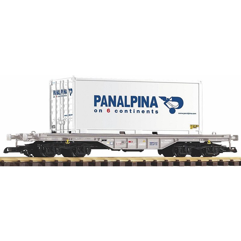 PIKO Güterwagen, Spur G, »Flachwagen mit Container Panalpina, SBB - Gleichstrom«