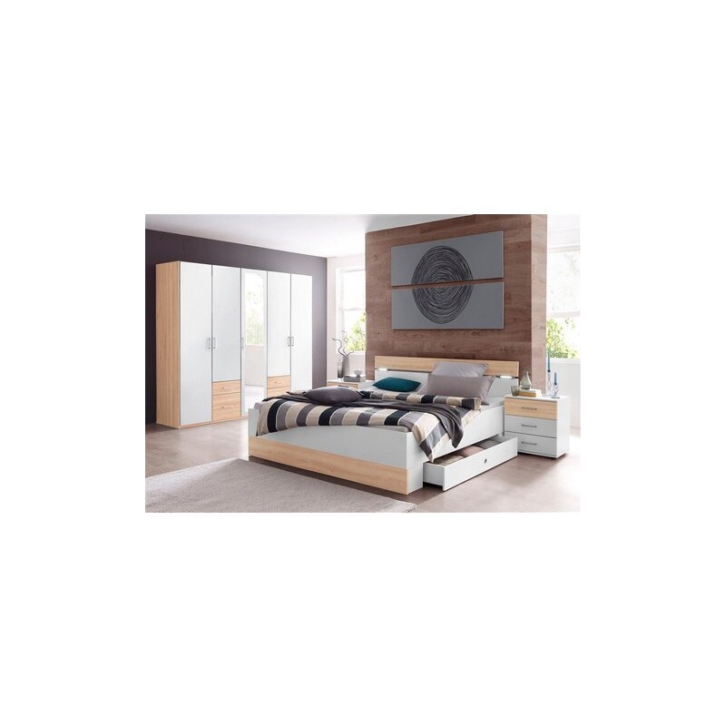 wimex Schlafzimmer-Spar-Set (4-tlg.) weiß/edelbuchefarben