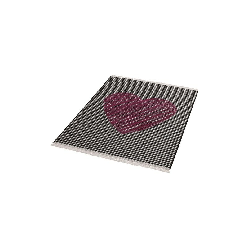 HANSE HOME Teppich Heart mit Fransen gewebt lila 3 (B/L: 140x200 cm)