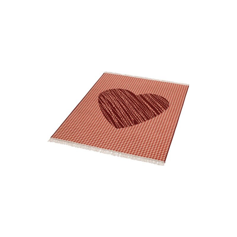 HANSE HOME Teppich Heart mit Fransen gewebt rot 3 (B/L: 140x200 cm)