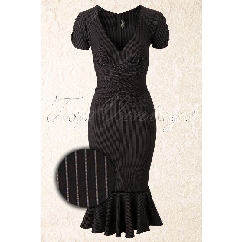 Rock Steady Clothing 50s Maria Pencil Dress in Black