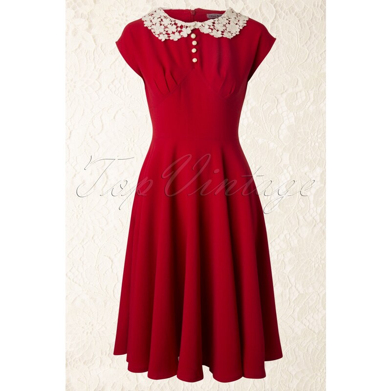 Bunny 40s Emilie Dress in Red