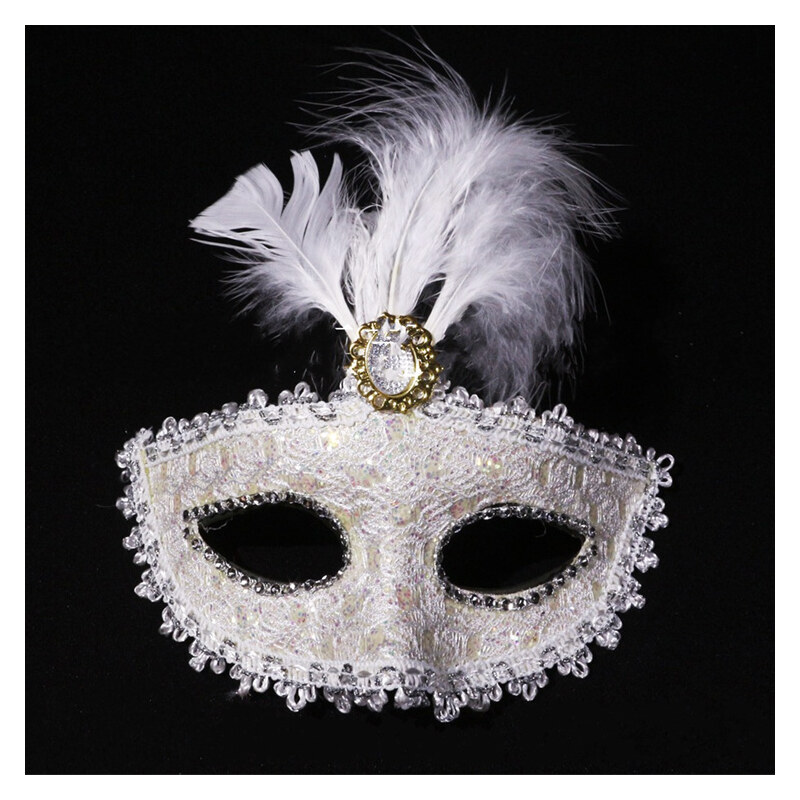 Lesara Kostüm-Maske mit Federn