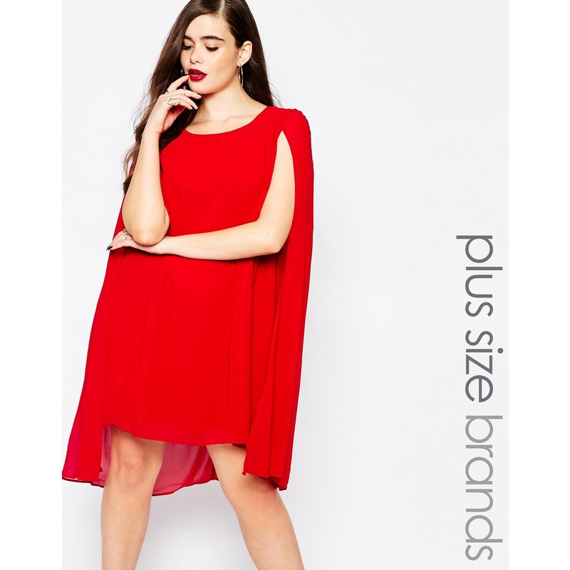 Missguided Plus - Kleid mit Cape - Rot