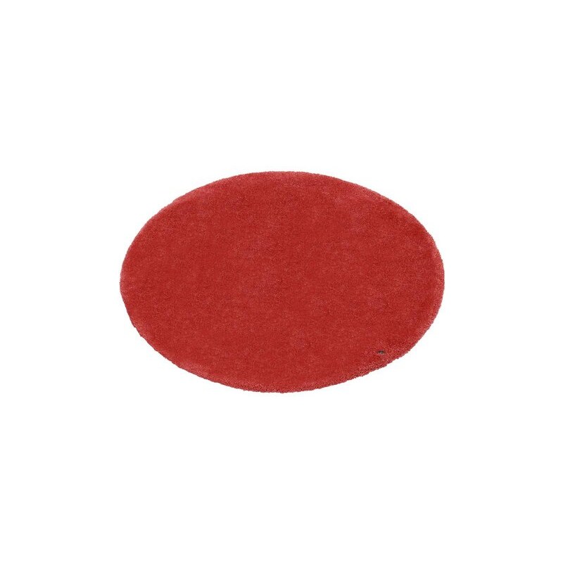 Hochflor-Teppich rund Soft Höhe 30 mm handgearbeitet Tom Tailor rot 9 (Ø 140 cm)