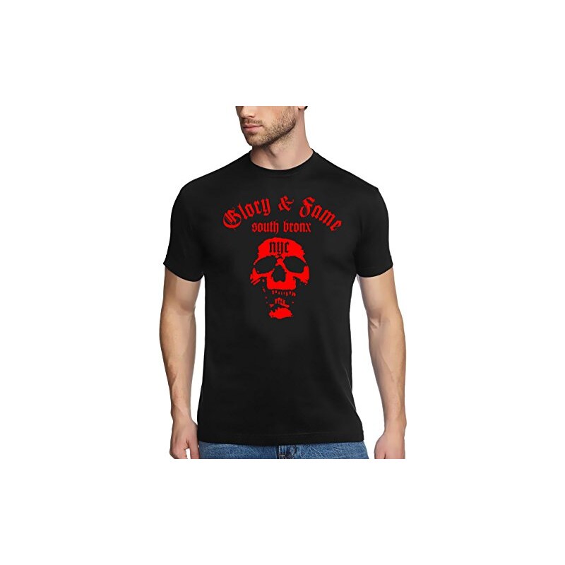 Coole-Fun-T-Shirts south bronx NYC t-shirt skull Deadhead schwarz/rot S M L XL XXL XXXL