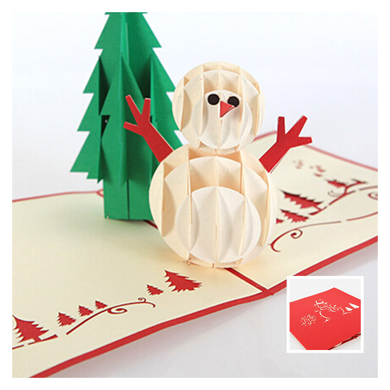 Lesara 3D-Weihnachtsgrußkarte Schneemann