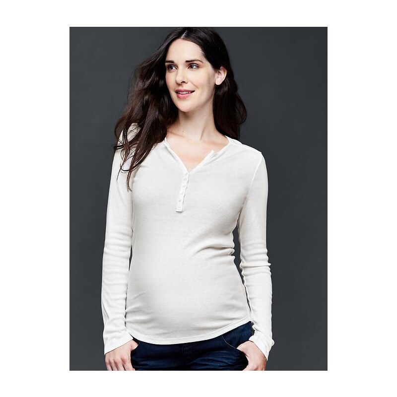 Gap Ribbed Henley Top - New off white
