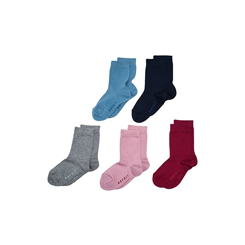 Esprit Kids Mädchen Socken Solid Mix 5er Pack