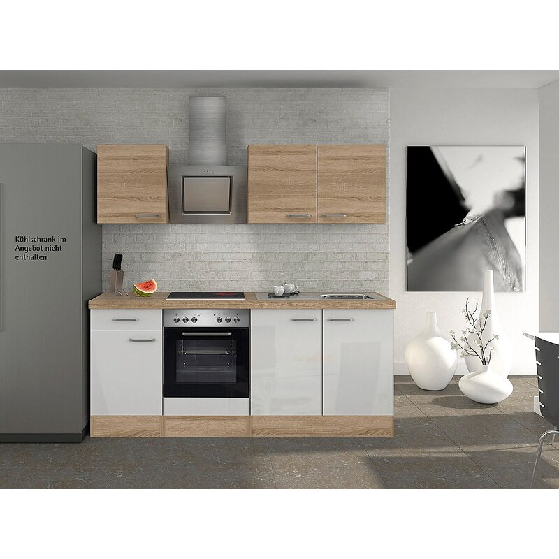Küchenzeile mit E-Geräten »Florenz«, Breite 210 cm