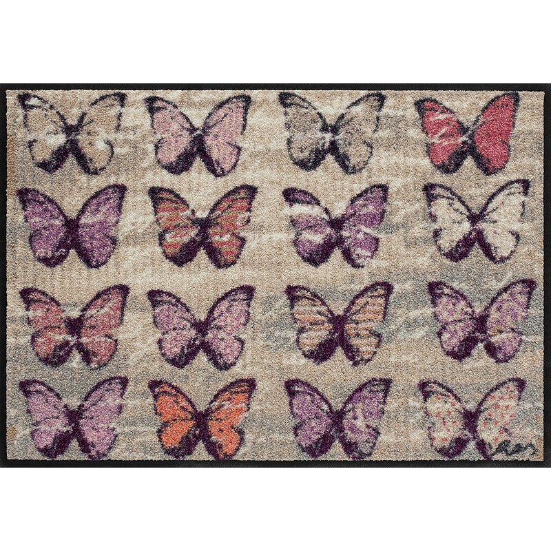 Fußmatte, Salonloewe, »Colorful Butterflies« by Anna Flores, waschbar, In- und Outdoor geeignet