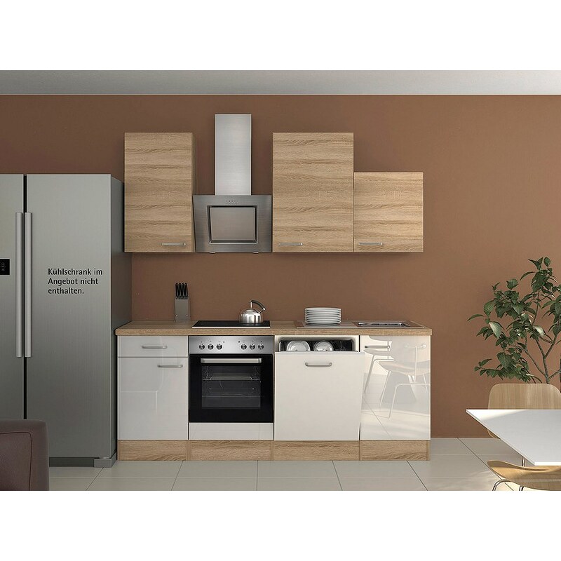Küchenzeile mit E-Geräten »Florenz«, Breite 220 cm
