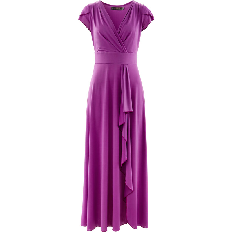 bpc selection Shirtkleid mit Volant/Sommerkleid kurzer Arm in lila von bonprix