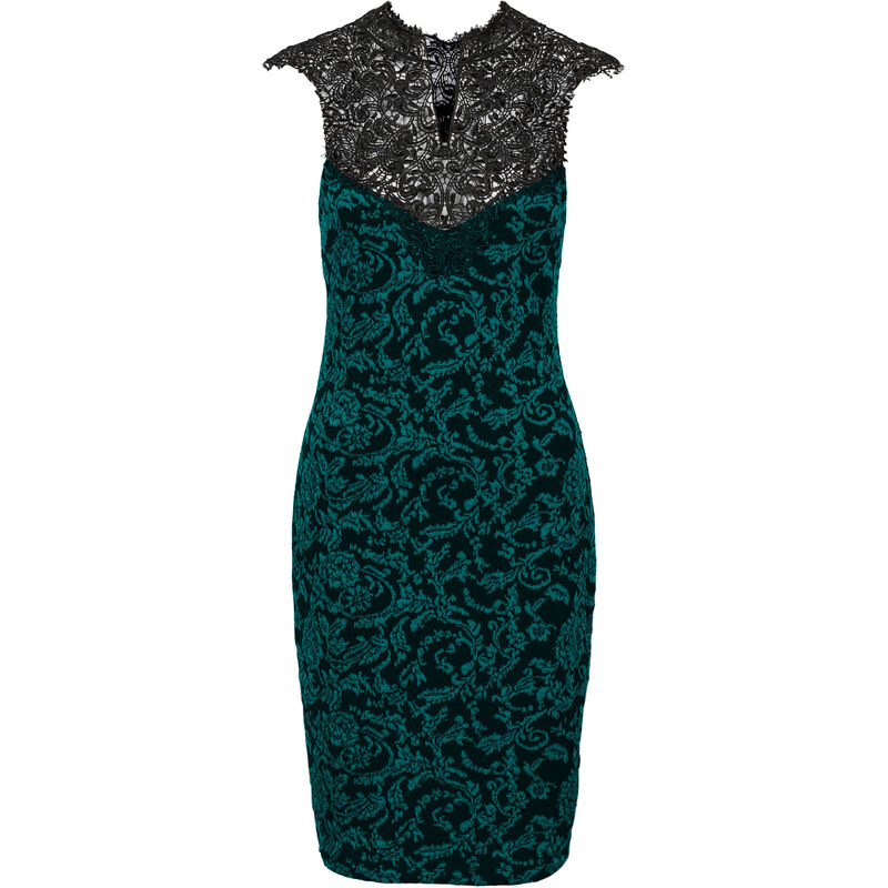 BODYFLIRT boutique Kleid mit Spitze/Sommerkleid in grün von bonprix
