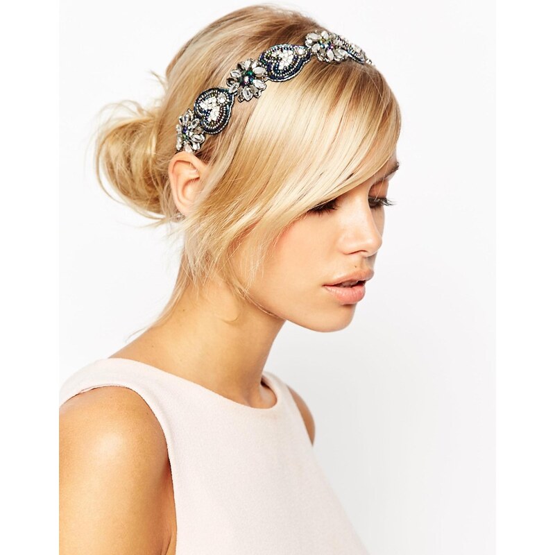 ASOS - Haarband mit perlenbesetztem Blumendesign für besondere Anlässe - Mehrfarbig