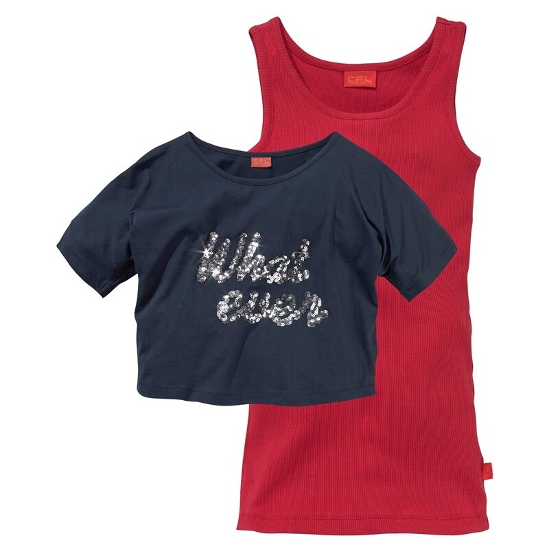 COLORS FOR LIFE Shirt Top mit Pailletten Set 2 tlg. für Mädchen
