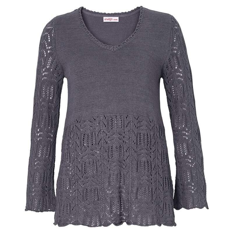 Sheego Style Ajour Pullover mit Lochmuster