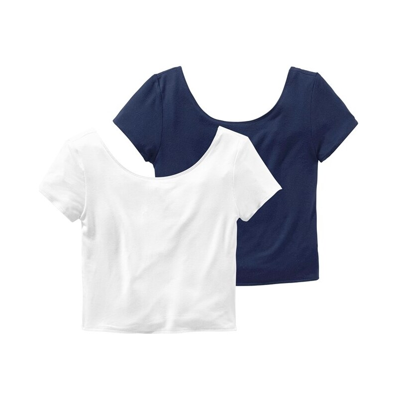 ARIZONA T Shirt mit aufwendigem Rückenausschnitt 2 Stück für Mädchen