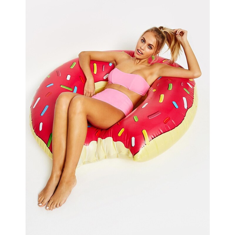 Big Mouth - Aufblasbarer Erdbeer-Donut - Mehrfarbig
