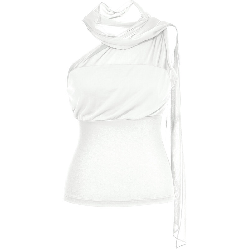 RAINBOW Schaltop ohne Ärmel figurbetont in weiß für Damen von bonprix